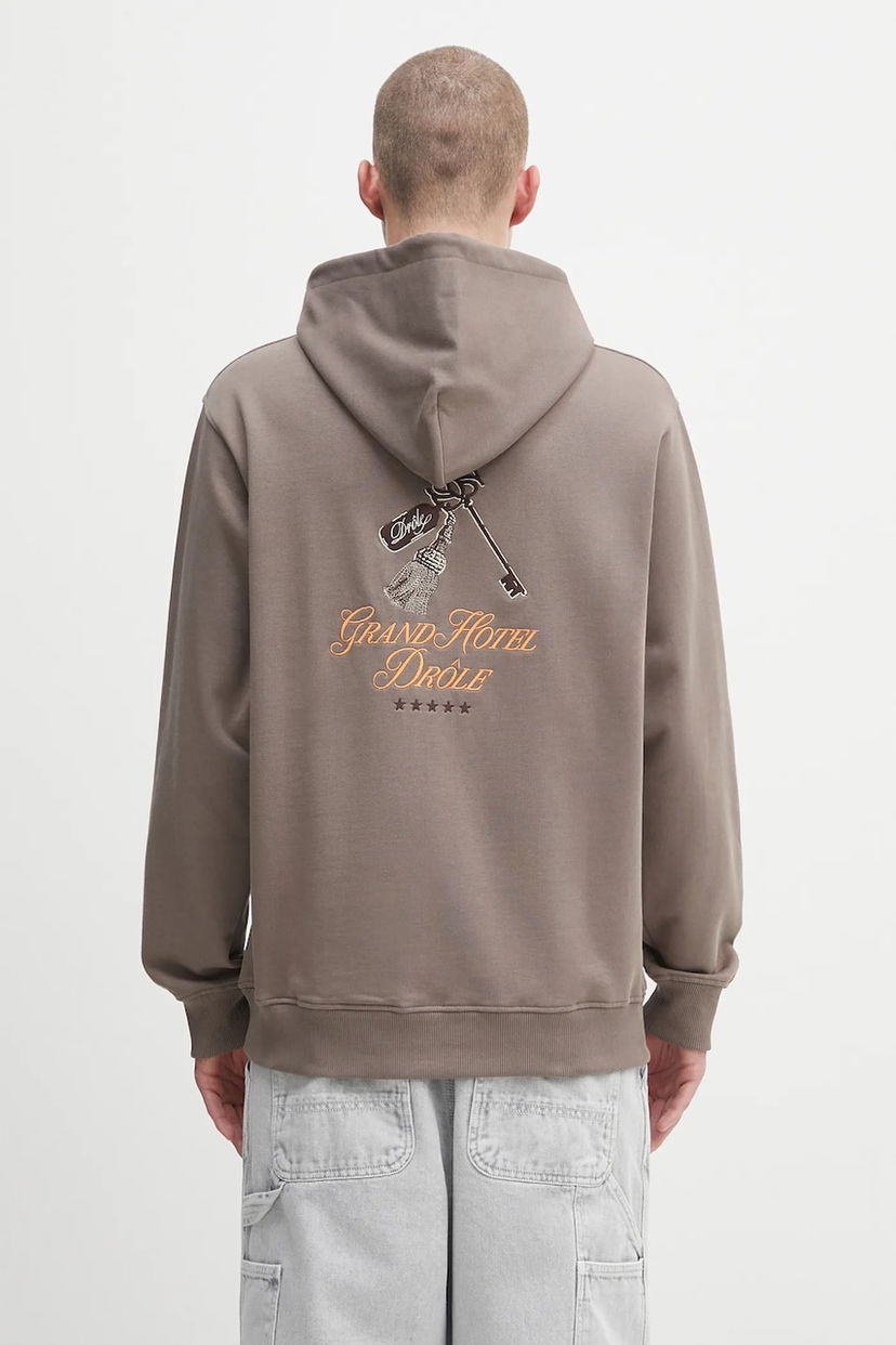 Pulover Drôle de Monsieur Drôle de Monsieur Le Hoodie Grand Hotel Graphic Print Rjava | H.HO184.CO127