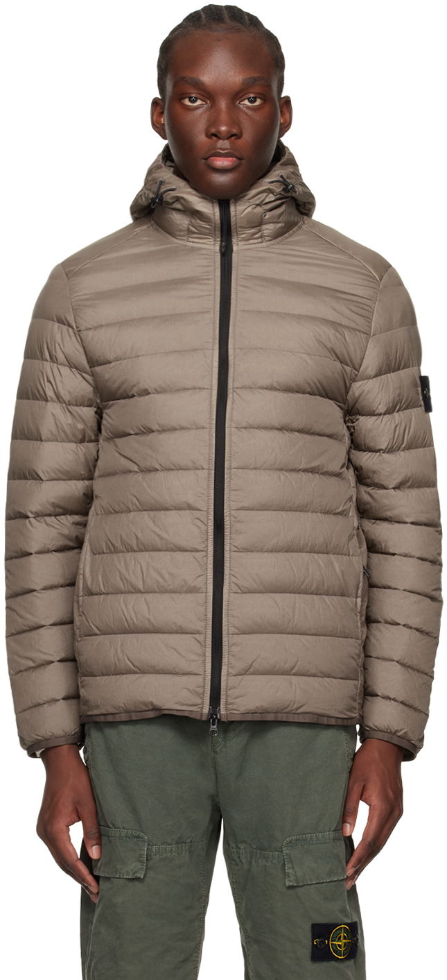 Puhovka Stone Island Patch Down Jacket Rjava | 801540124