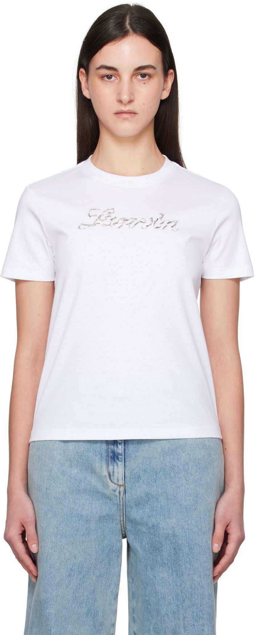 Majica LANVIN Lanvin Bead Embroidered T-Shirt Bela | RW-TS9030-J176-P25