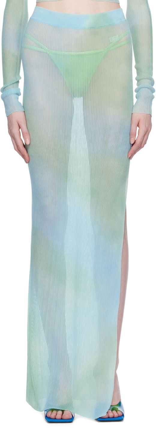 Krila Off-White Off-White Tie-Dye Midi Skirt Modra | OWHL027S23KNI0014001