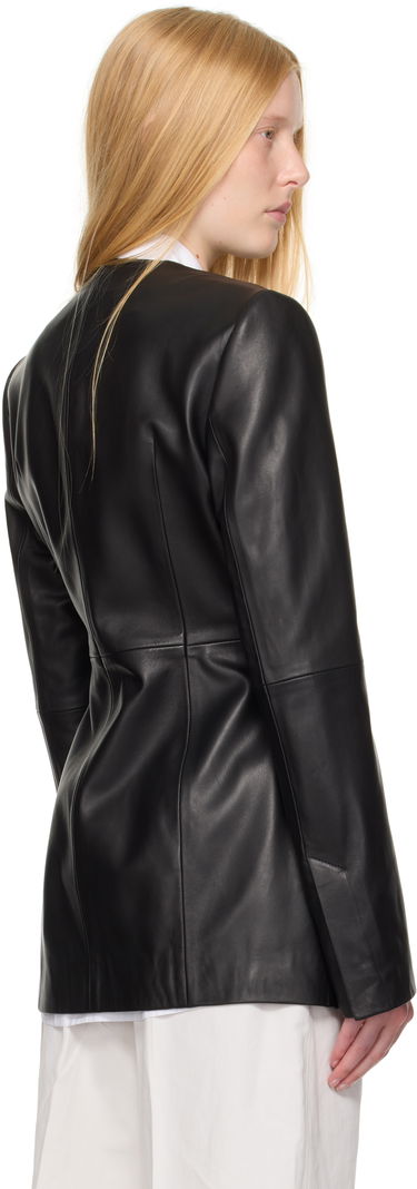 Jakna TOTEME TOTEME Collarless Leather Jacket Črna | 252-WRO0192-LE0127, 2