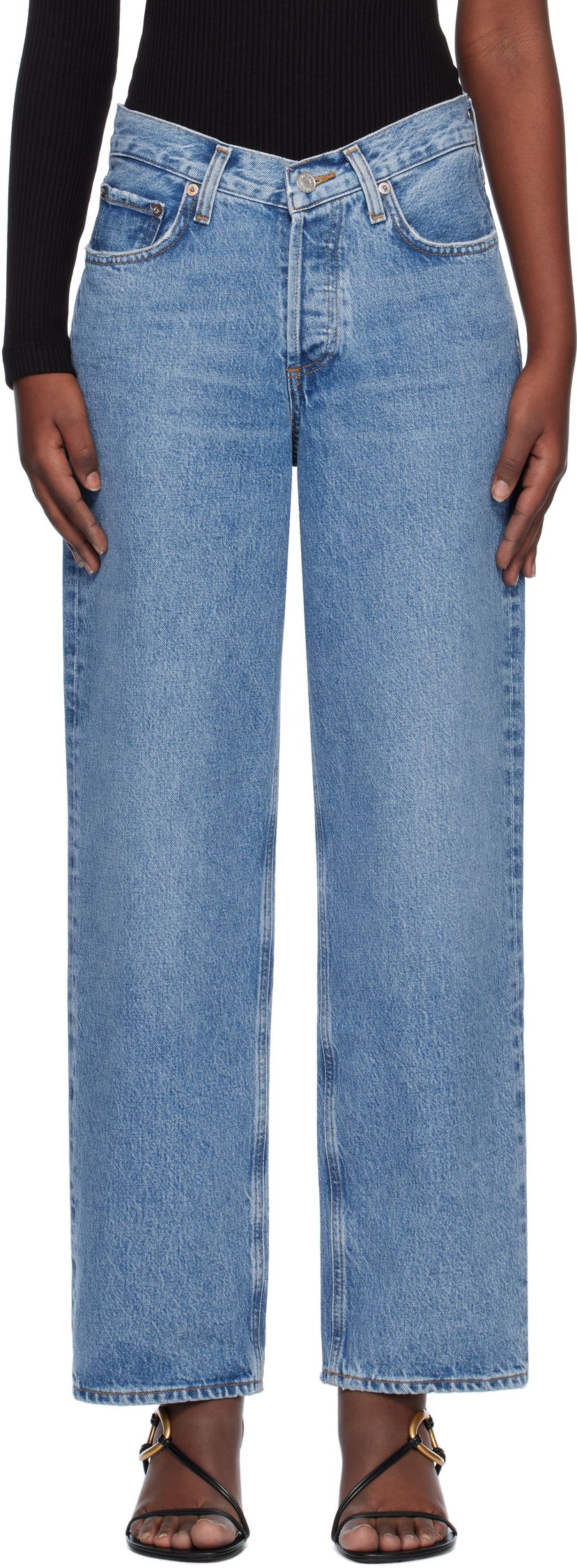 Kavbojke AGOLDE Baggy V-Waist Jeans Modra | A208-1535
