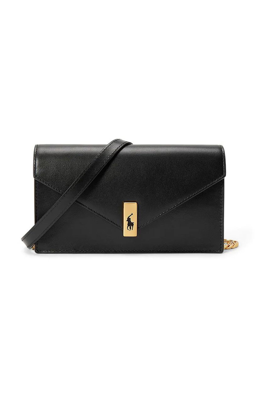 Denarnica Polo by Ralph Lauren Leather Wallet On Chain Črna | 427961946