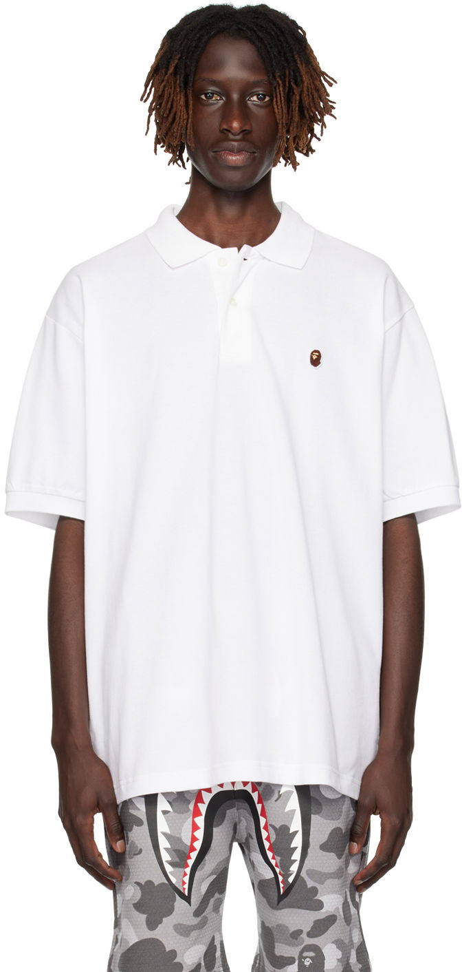 Majica BAPE Ape Head One Point Polo Bela | 001POJ301005M, 0