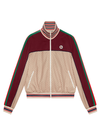 Jakna Gucci Interlocking G Print Jersey Jacket Bordo | 655196 XJDFP 9115
