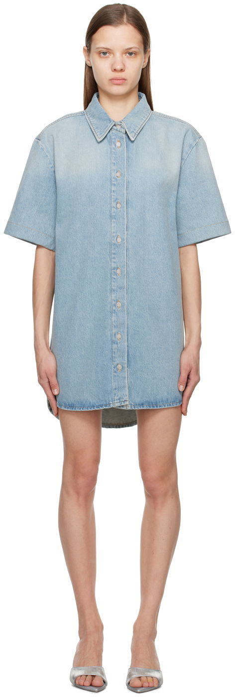Obleke Loulou de Saison Loulou de Saison Sant Denim Minidress Modra | SANT
