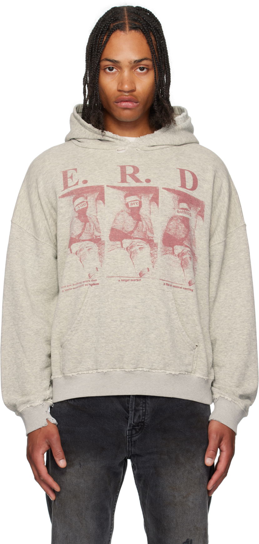 Pulover Enfants Riches Déprimés Enfants Riches Déprimés 'You Are Nothing' Graphic Hoodie Siva | 020-464