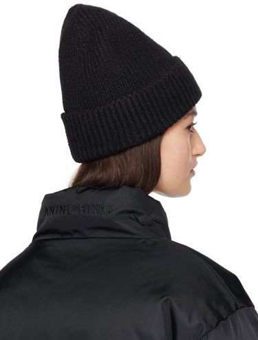 Beanie Anine Bing Anine Bing Elia Ribbed Knit Beanie Črna | A-12-10511-BLK1, 2