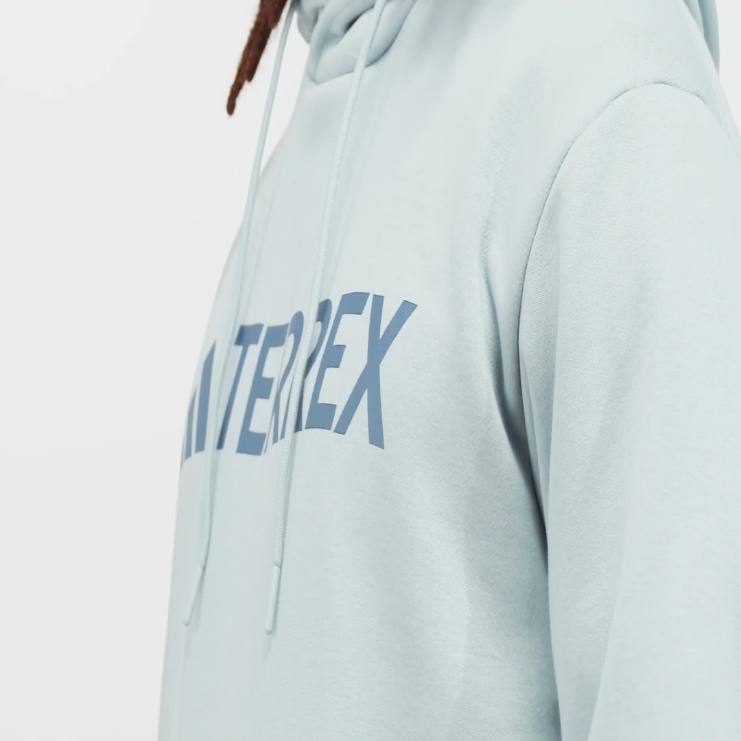 Pulover adidas Performance Multi Logo Hoodie Modra | JH3277, 1
