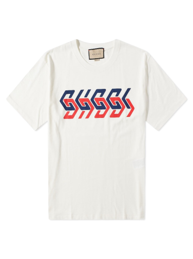 Majica Gucci Geometric Block Logo Tee Bež | 616036-XJDV9-9275