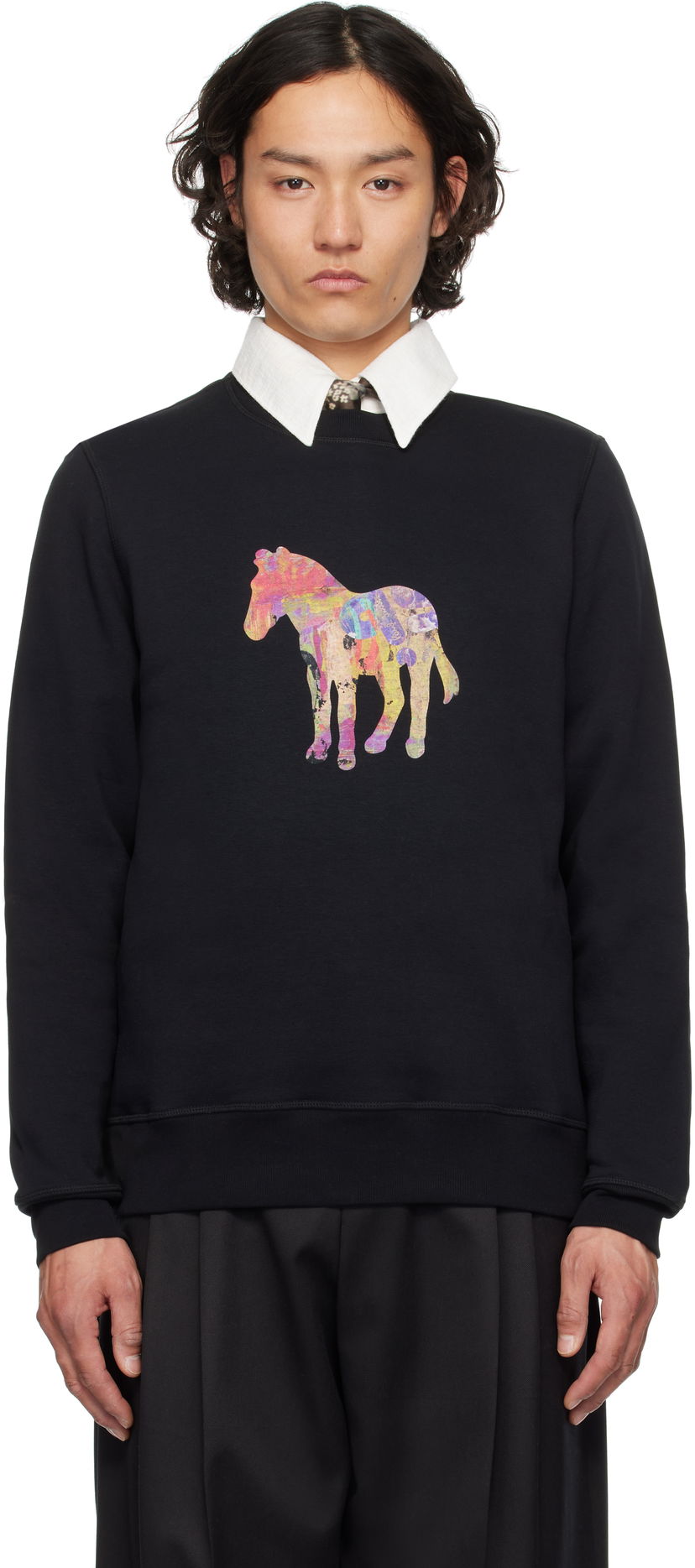 Pleteni pulover Paul Smith PS Paul Smith Craft Zebra Sweatshirt Črna | M2R-191Z-PP4701-79