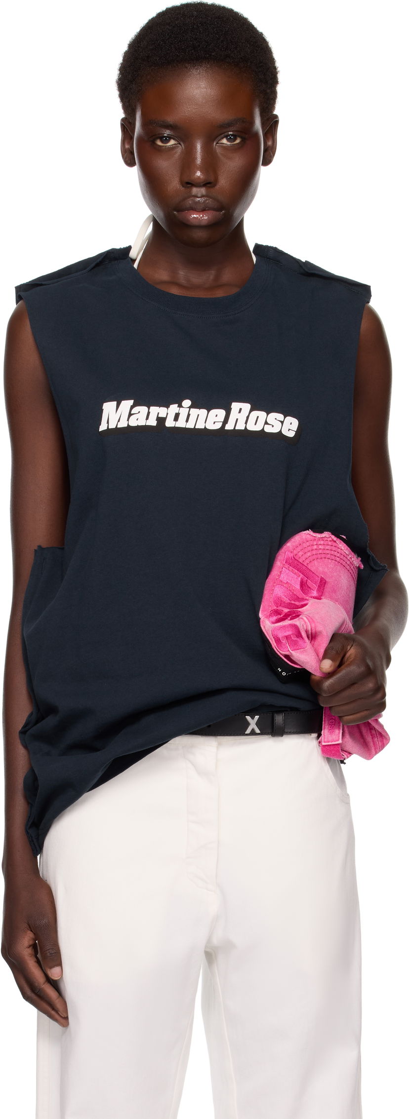 Majica brez rokavov Martine Rose Martine Rose Double Vest Tank Top Mornarica | 671JE03504