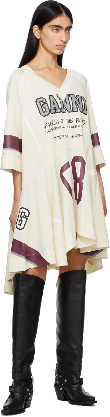 Obleke GANNI GANNI Future Mesh Oversized Minidress Bež | T4300, 3