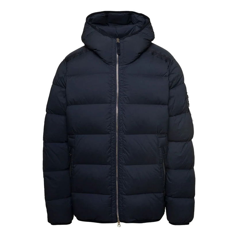 Puhovka Stone Island Compass Patch Zip-Up Puffer Jacket Modra | 791543728-V0020