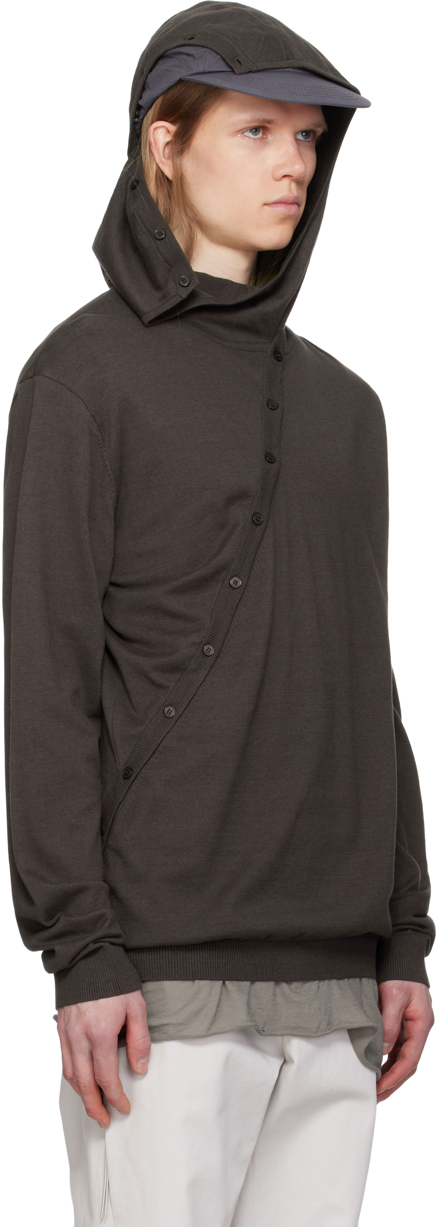 Pleteni pulover Post Archive Faction (PAF) Post Archive Faction 8.0 Knit Center Hoodie Zelena | 8.0 KHC-BR, 1