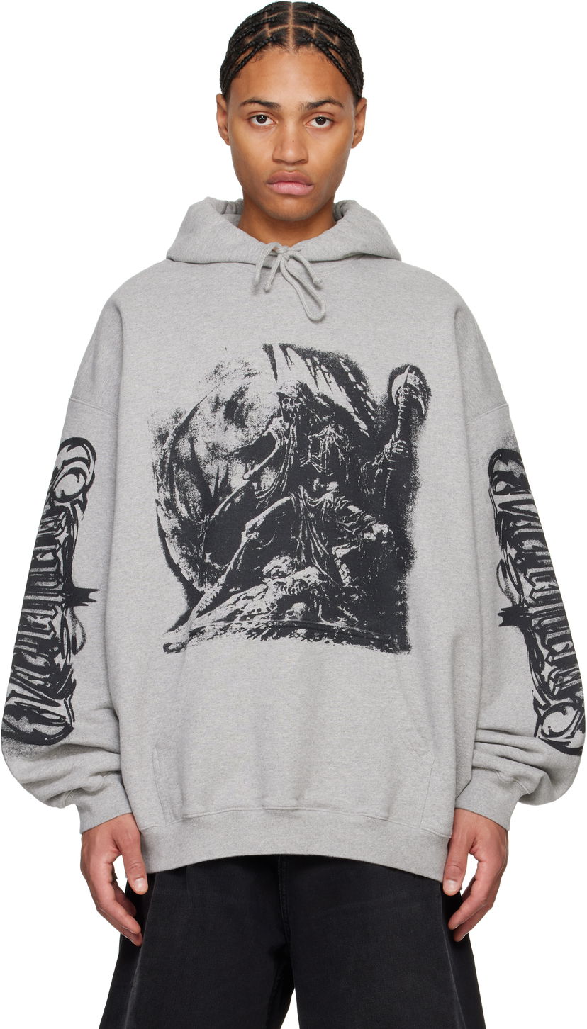 Pulover VETEMENTS Oversized Goth Hoodie Siva | UA66HD720G