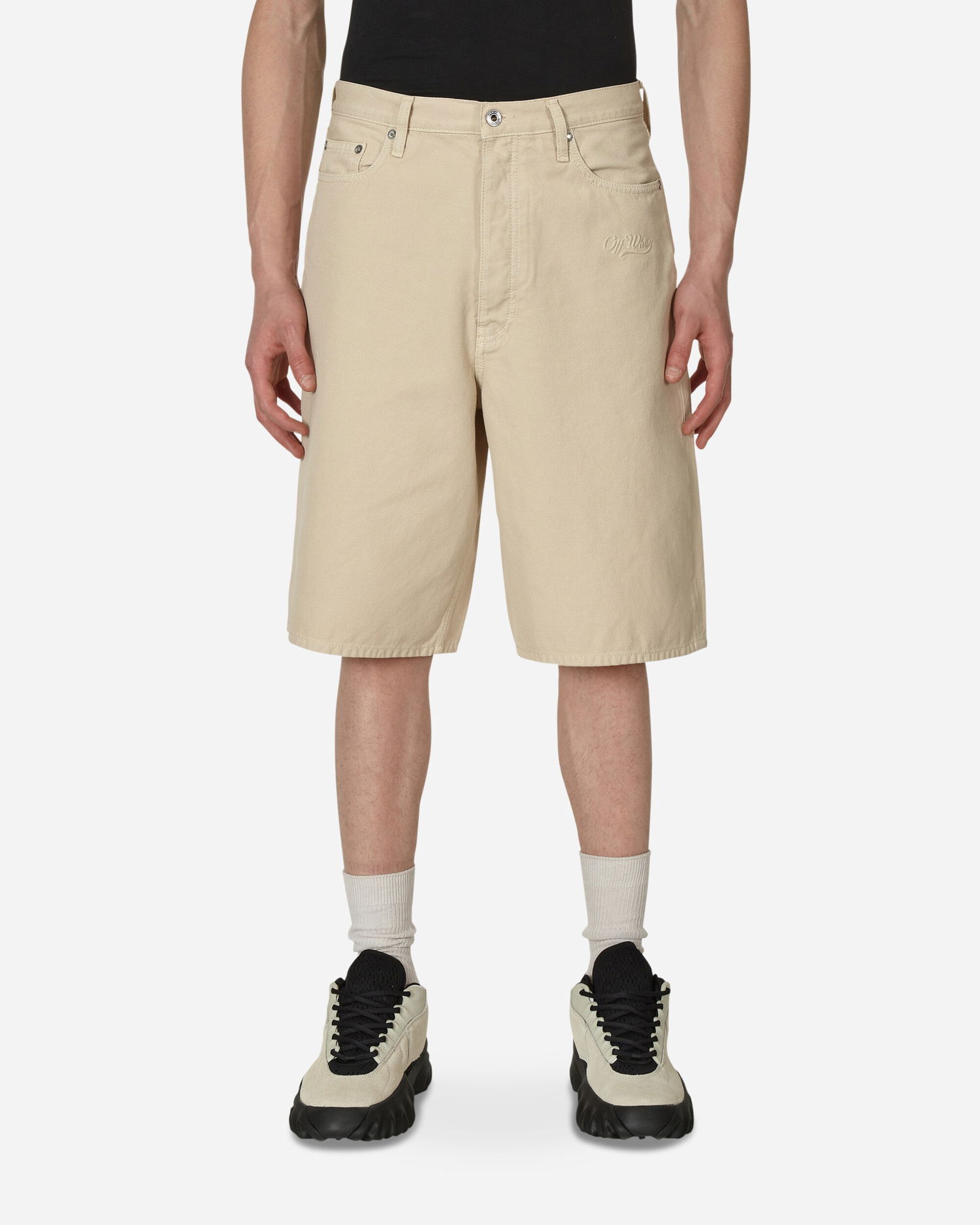 Kratke hlače Off-White Wave Off Canvas Utility Shorts Beige Bež | OMCB084S23FAB001 6161, 1