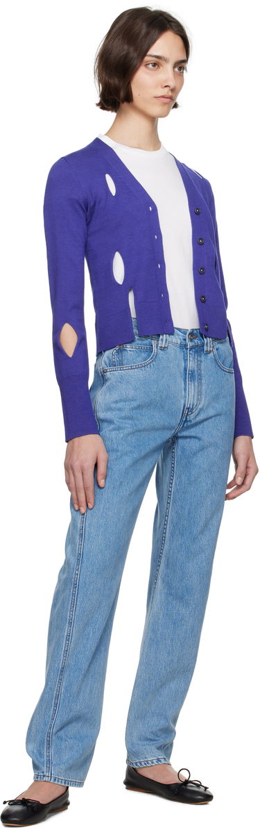 Pleteni pulover JW Anderson JW Anderson Slit Cardigan Lila | KW1413-YN0440, 3