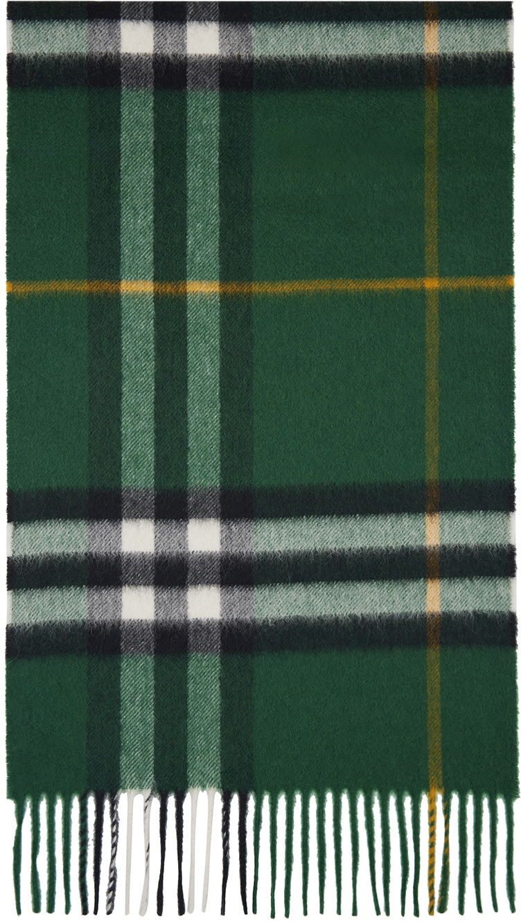 Oblačila Burberry Green Check Cashmere Scarf Zelena | 8094653