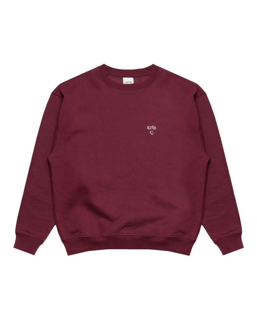 Pulover Arte Antwerp Arte Antwerp Heart Crewneck Sweatshirt Bordo | AW25-110C-BOR