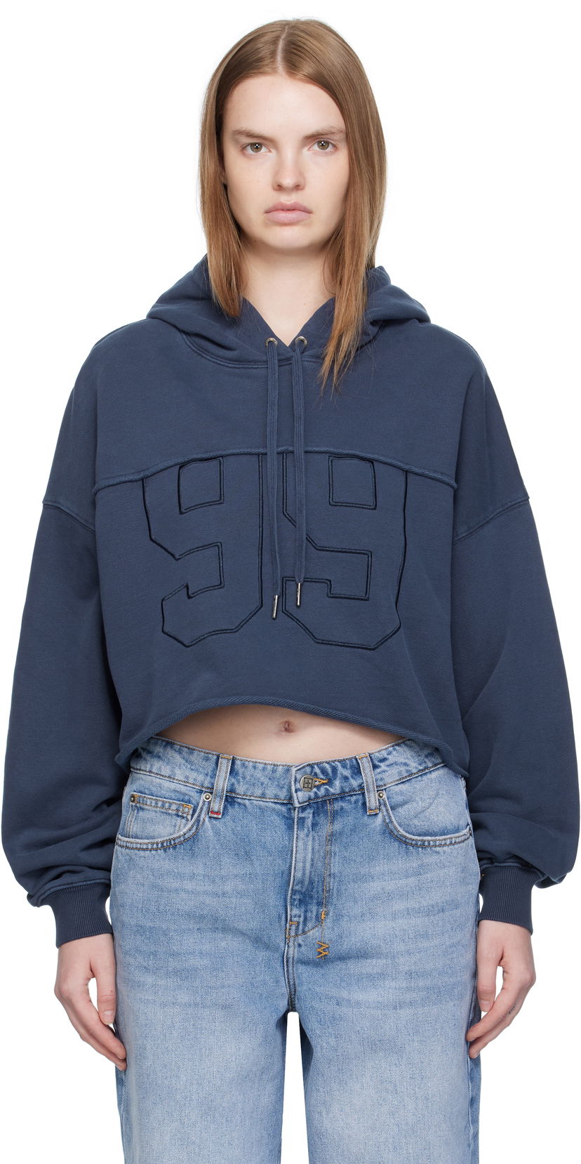 Pulover Ksubi Ksubi Oh G Cropped Hoodie Modra | WFA25FL004