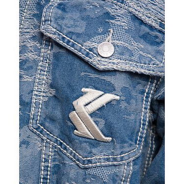 Jakna Karl Kani Karl Kani OG K Distress Camo Denim Jacket Modra | KK-60710032, 1
