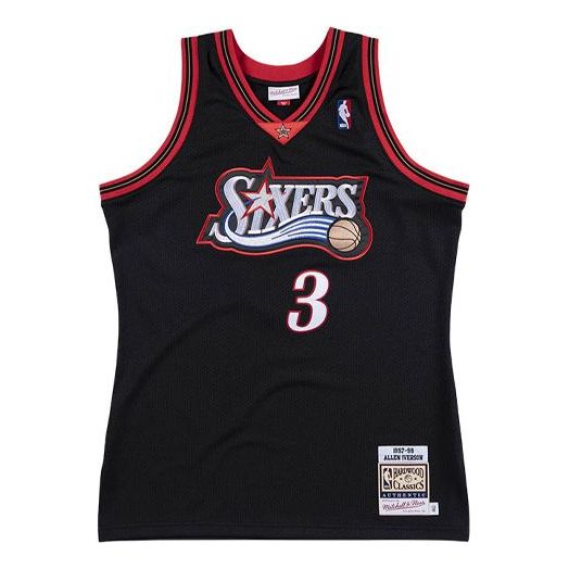Dres Mitchell & Ness Mitchell & Ness 76ers Basketball Jersey Črna | AJY4GS18102-P76BLCK97AIV