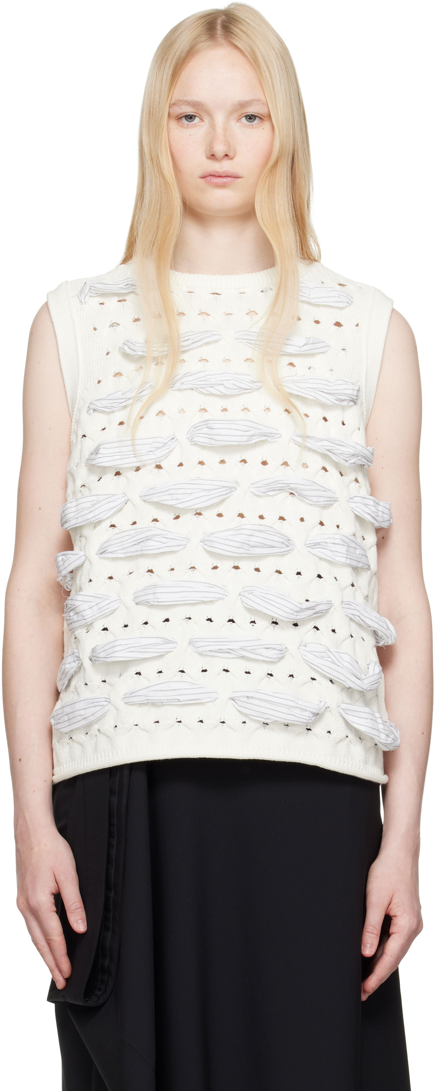 Pleteni pulover ADER ERROR ADER error Knit Vest Bela | BO01SSKT0202WH, 0