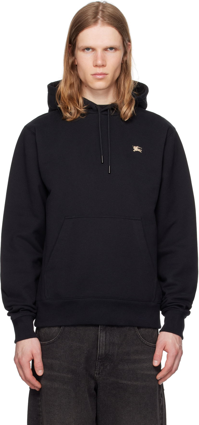 Pulover Burberry Burberry Knight Stamp Cotton Hoodie Črna | 8112807