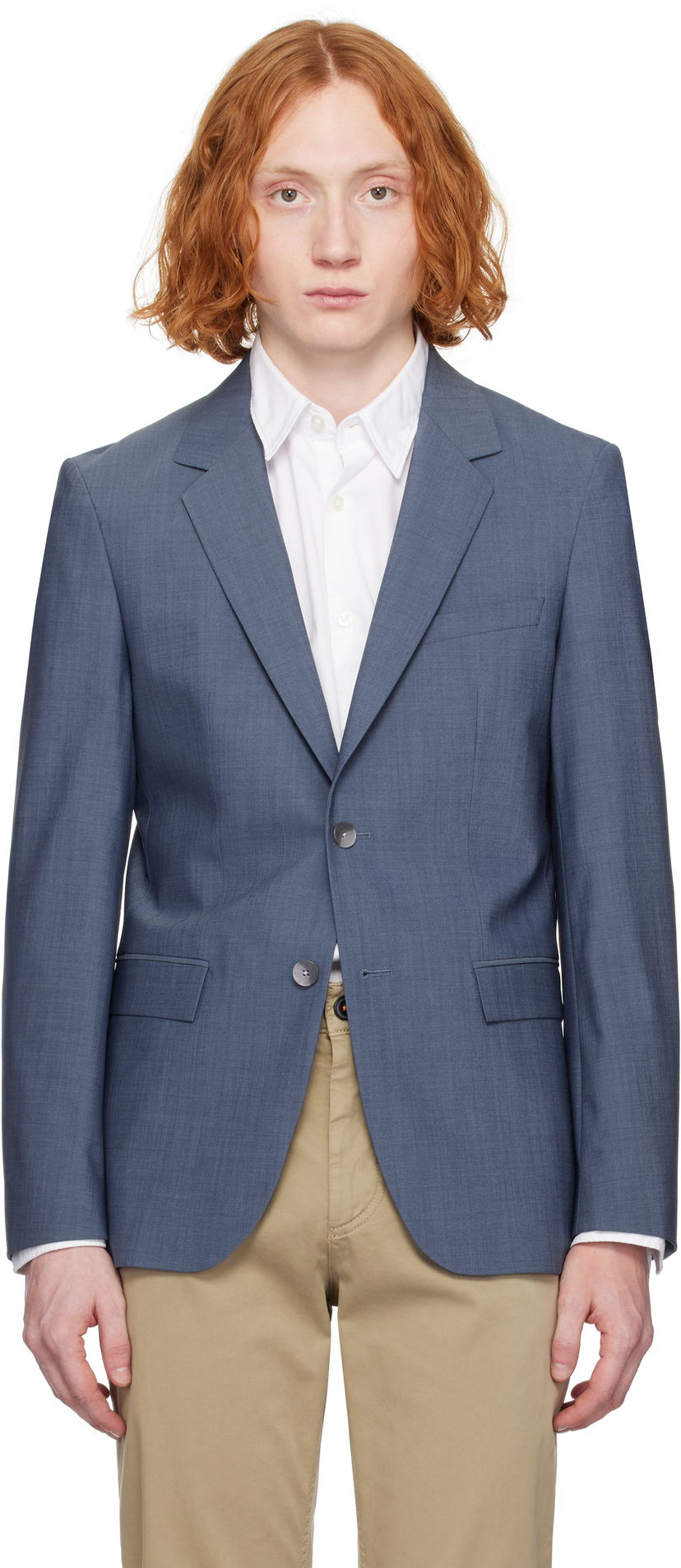 Jakna BOSS Slim-Fit Blazer Modra | 50535030