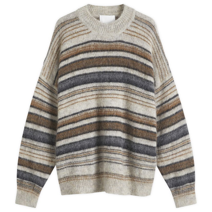 Pleteni pulover ISABEL MARANT Drussellh Striped Crew Knit Sweater Bež | 25PPU0062HA-C1L09H-50CM