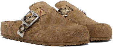 Oblačila Burberry Burberry Check Suede Urchin Clogs Rjava | 8113393, 3