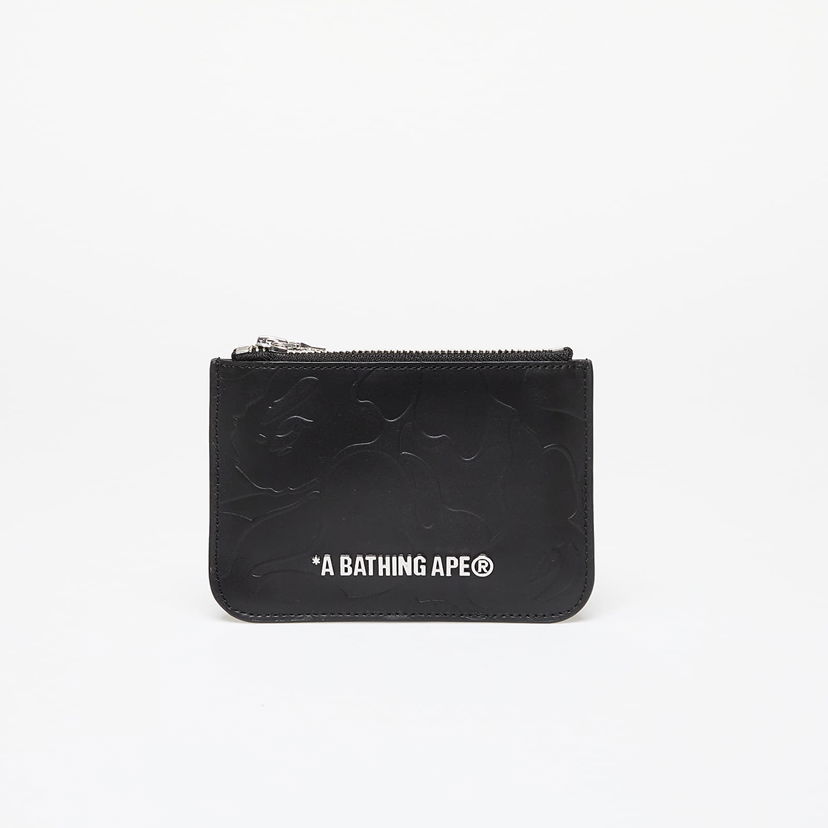 Denarnica BAPE A BATHING APE Solid Camo Leather Pouch Wallet Black Universal Črna | 001SGK201316M BLK