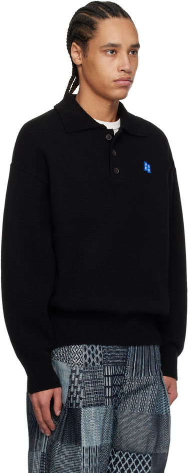 Pleteni pulover ADER ERROR ADER error Significant TRS Tag Knit Polo Črna | BO42FYKT0102BK, 1