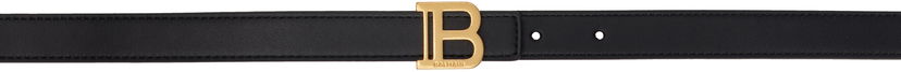 Pasovi Balmain Balmain Thin Calfskin B Belt Črna | EN1WJ000LVTL