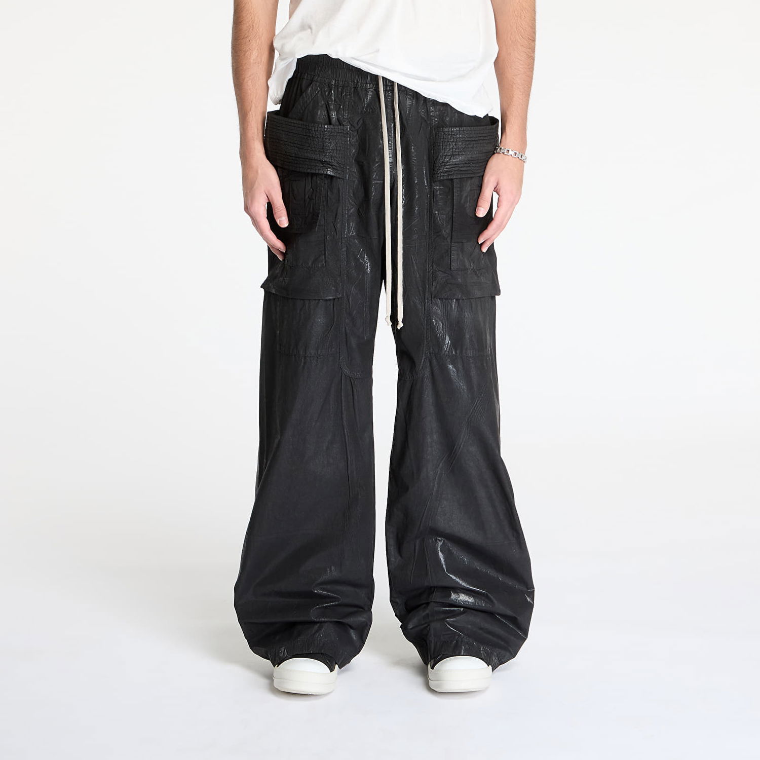 Cargo hlače Rick Owens Rick Owens DRKSHDW Creatch Wide Cargo Drawstring Pants XL Črna | DU01E3394 PF 09, 0