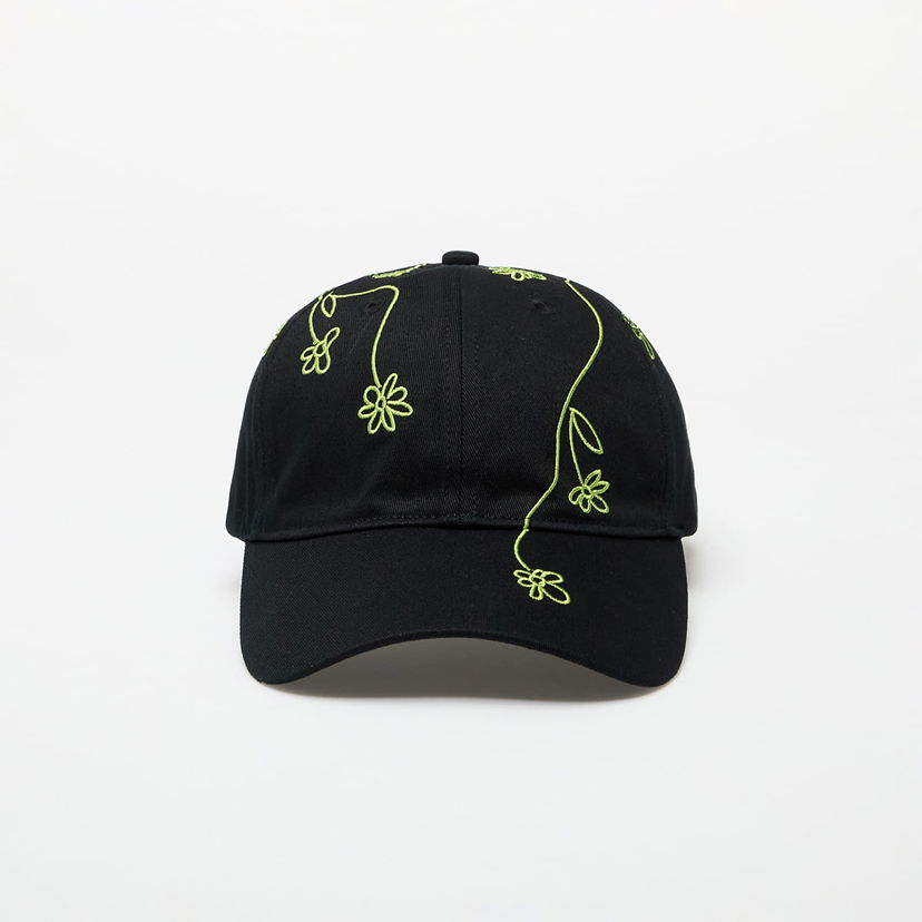 Kapa Footshop Black Baseball Cap with Flower Embroidery Črna | FTSHP_397