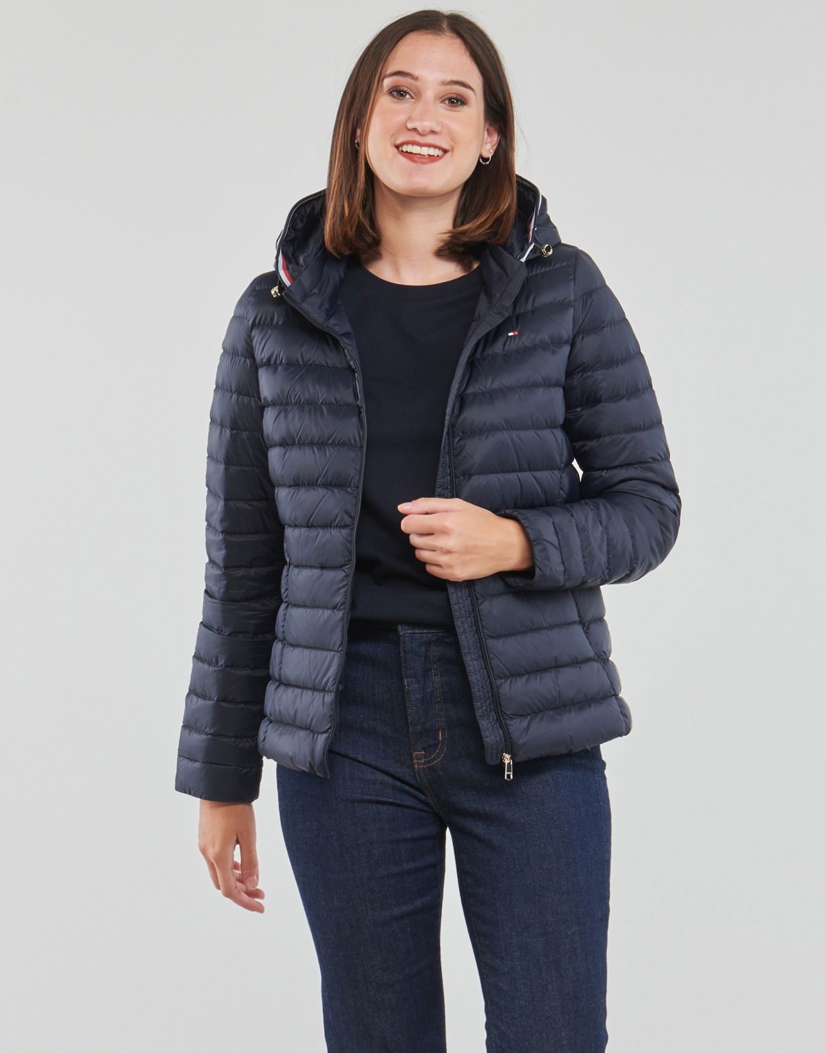 Puhovka Tommy Hilfiger CHEVRON SORONA TEDDY LINED MAXI PUFFER JACKET Mornarica | WW0WW34299-DW5-NOOS, 1