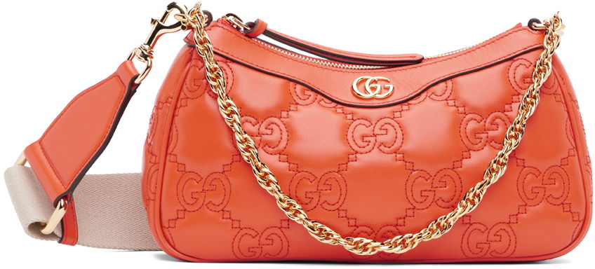 Torba za čez ramo Gucci GG Matelassé Shoulder Bag Rdeča | 735049 UM8HG, 0