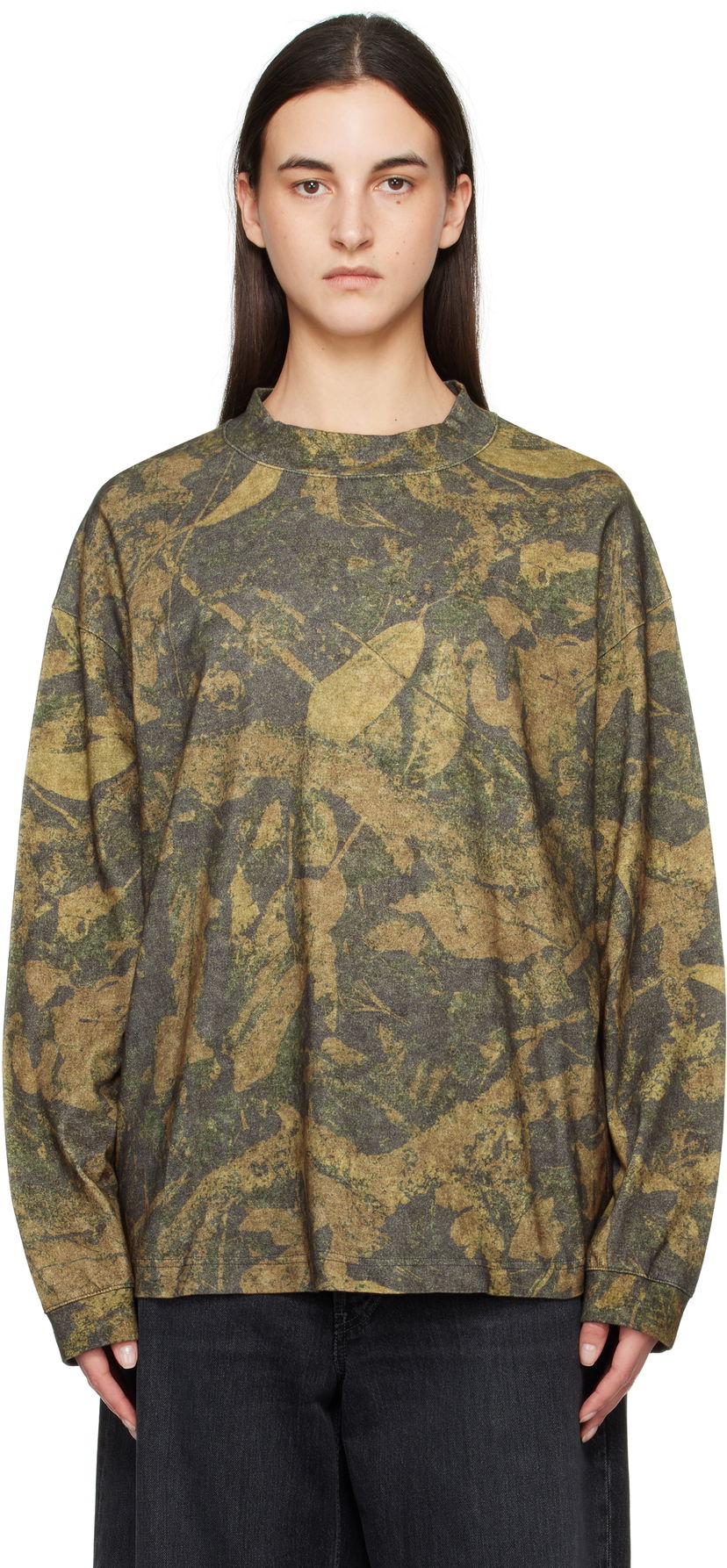Majica Acne Studios Acne Studios Camo Crew Neck T-shirt Zelena | CL0317-