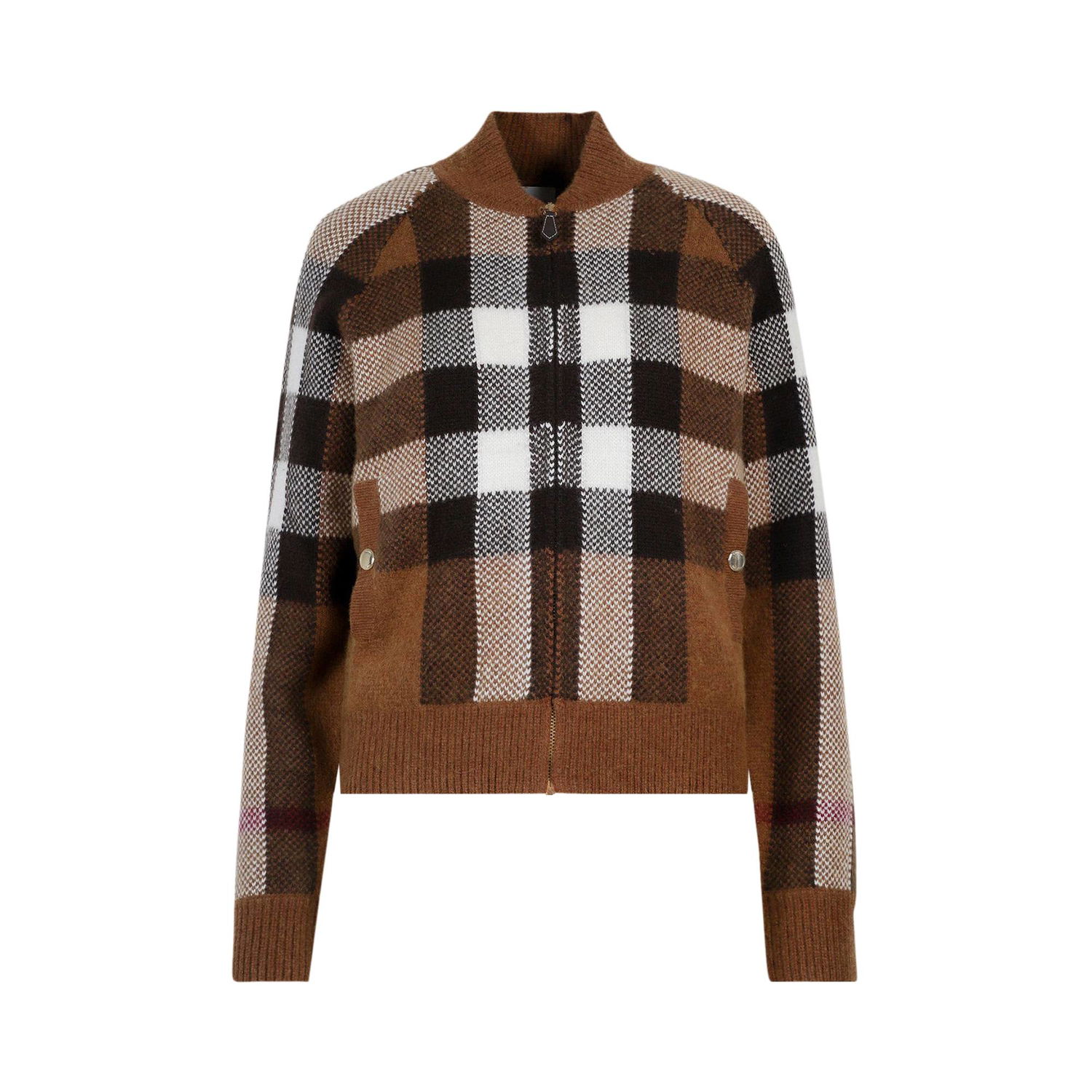 Bomber jakna Burberry Intarsia Check Bomber Jacket Rjava | 8048445, 1