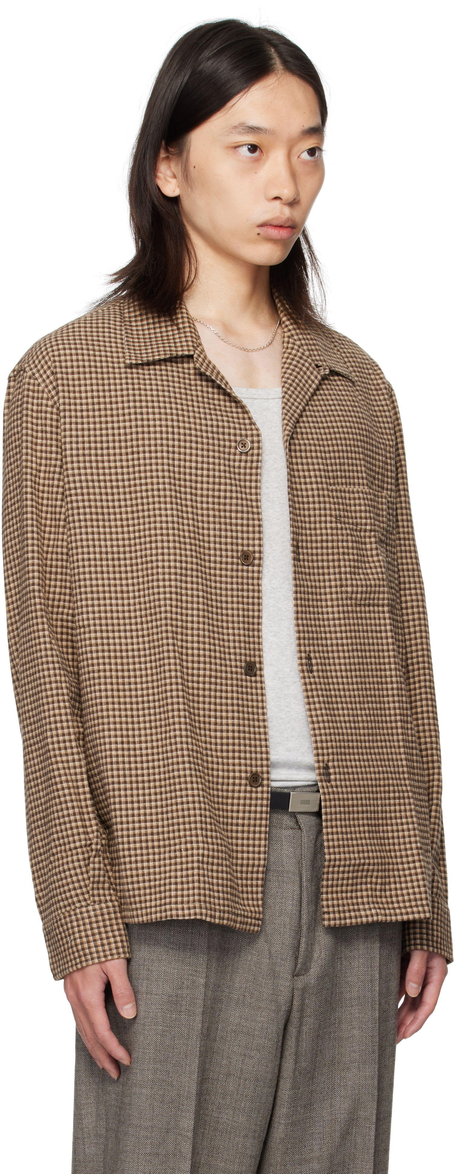 Srajce OUR LEGACY OUR LEGACY Heusen Check Shirt Rjava | M4252HE, 1