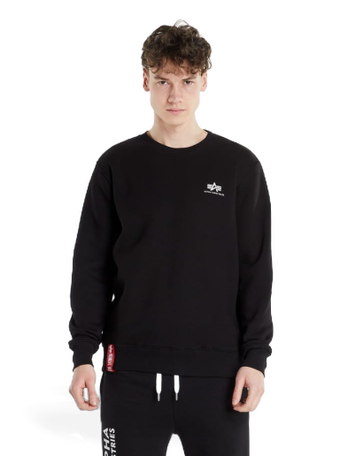 Pleteni pulover Alpha Industries Basic Sweater Small Logo Črna | 188307-03