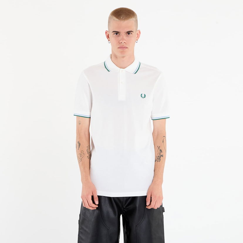 Polo majica Fred Perry Twin Tipped Shirt Bela | M3600 Z52
