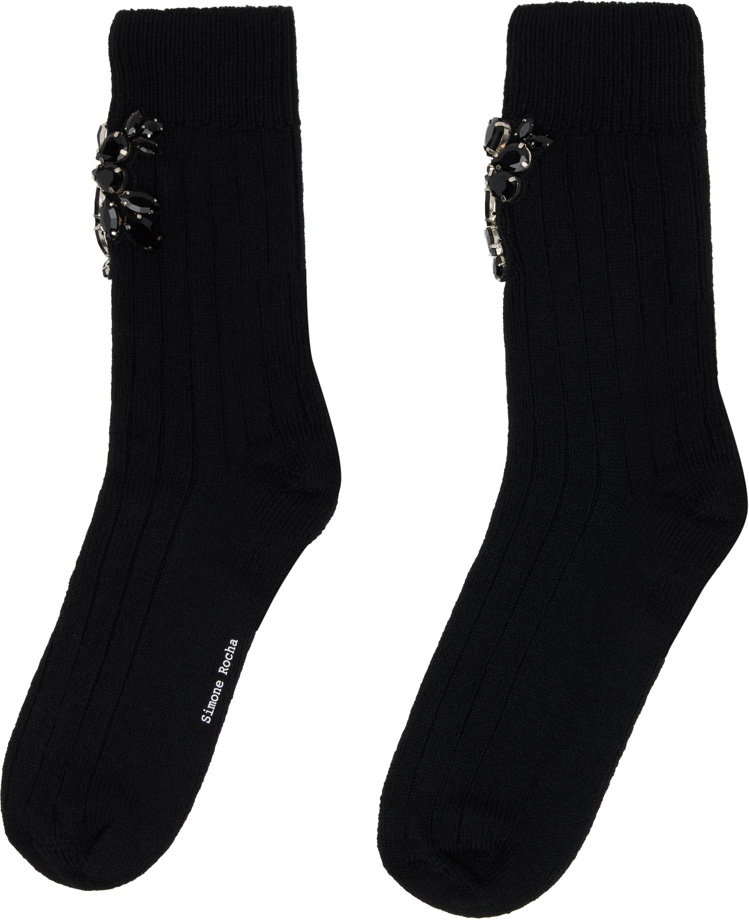 Nogavice Simone Rocha Simone Rocha Embellished Rose Ankle Socks Črna | SOCK66B 0634, 1