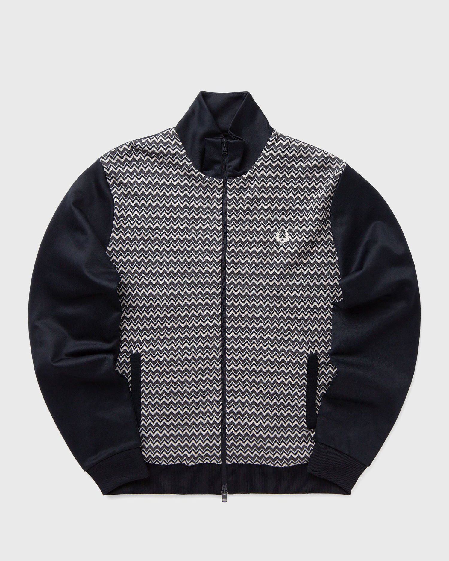 Pleteni pulover Fred Perry Knitted Panel Track Jacket Črna | J8559-608, 0