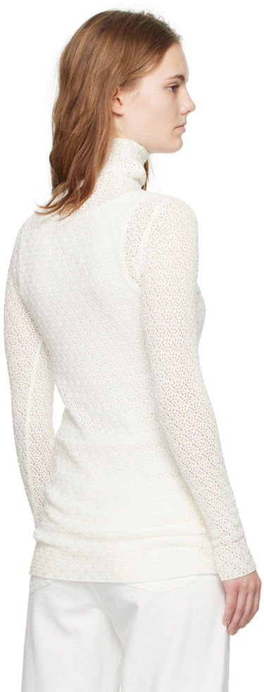 Pleteni pulover TOTEME TOTEME Semi-Sheer Turtleneck Bela | 242-WRT1776-YA0040, 2