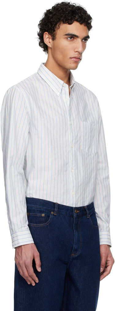 Srajce A.P.C. A.P.C. Edouard Brodée Striped Button-Down Shirt Bela | COHFZ-H12509, 1