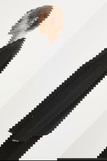 Pleteni pulover GANNI Chunky Wool Mix Siva | K2610, 1