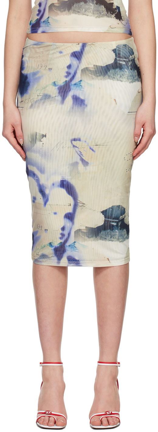 Krila Miaou Miaou Verona Printed Midi Skirt Bež | 4027PM2COR